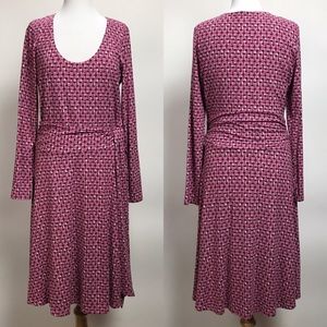 Boden Faux Wrap Jersey Long Sleeve Midi Dress